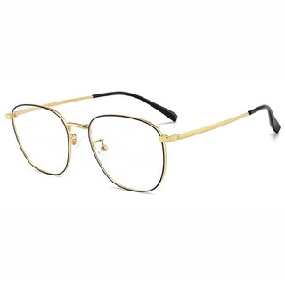 潮库 8870 黑金色钛合金眼镜框+1.61折射率 防蓝光镜片