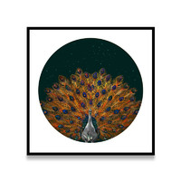 维格列艺术 Pomme Chan 版画《Peacock》100×100cm 2019年 装饰画 限量999版