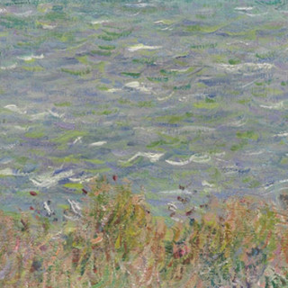 大咖艺术 克劳德·莫奈 Claude Monet《海边散步》70x57cm 版画纸 雅黑色铝合金框