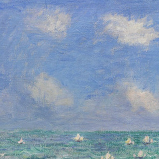 大咖艺术 克劳德·莫奈 Claude Monet《海边散步》70x57cm 版画纸 雅黑色铝合金框