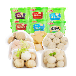 anjoy安井火锅料组合装约800g袋香菇肉丸蛋白营养香菇贡丸便利