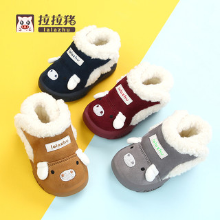 冬季小童儿童棉鞋男童宝宝加绒加厚鞋子女婴儿软底学步保暖1-3岁2（25码/内长16cm、深蓝）
