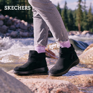 Skechers斯凯奇官方女鞋时尚加绒雪地靴保暖棉靴短靴女靴子棉鞋