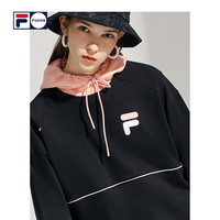 1FILA FUSION 斐乐潮牌女子套头卫衣 2021春季新款拼接宽松卫衣潮