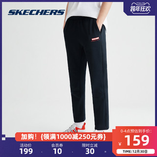 Skechers斯凯奇男女加绒直筒长裤潮流简约舒适休闲弹性松紧运动裤