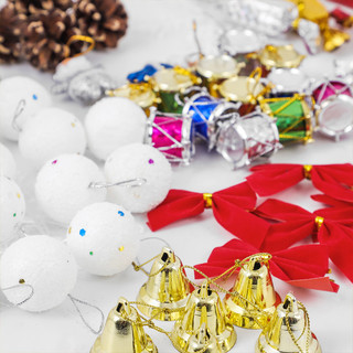 圣诞节圣诞树装饰品小挂件配件装扮摆件彩球多多包桶装球礼品用品