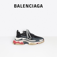 【新年礼物】BALENCIAGA巴黎世家TRIPLE S 女士做旧质感老爹鞋（40、黑色）
