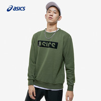 ASICS亚瑟士男式运动圆领卫衣LOGO字母印花休闲长T恤2031B512-002