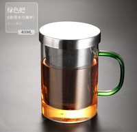 heisou 禾艾苏 HEISOU日式茶道杯子茶水分离带盖过滤水杯茶杯个人专用玻璃泡茶杯