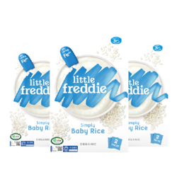 LittleFreddie 小皮 欧洲原装进口高铁原味大米粉160g*3婴儿宝宝辅食营养有机米糊