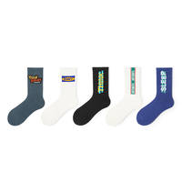 PRIMEET 男女款棉质中筒袜套装 AB31138HZZ C组 5双装 混色 36-43