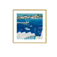 买买艺术 王海燕《西班牙.瓦伦西亚海滩》系列艺术版画 尺寸50x50cm 版画纸 金色框
