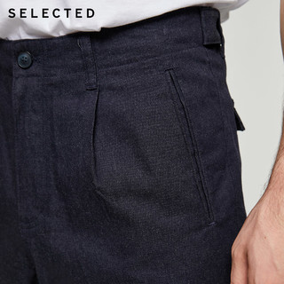 SELECTED思莱德男士新款纯棉纯色设计感萝卜休闲裤子S|419414514（165/72A/XSL、海军蓝ELECTRIC BLUE）