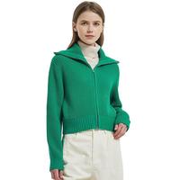 gonblick 北欧时刻 女士翻领针织开衫 21357141986 草绿色 L