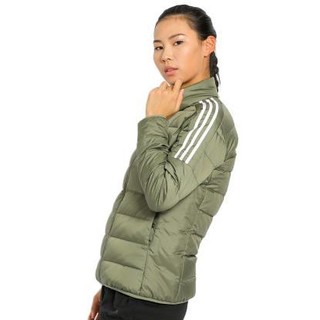 adidas 阿迪达斯 W ESS DOWN JKT 女子运动羽绒服 GH4596 绿色 XL