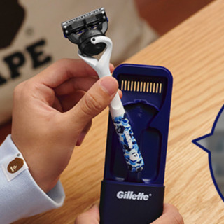 Gillette 吉列 锋隐5致顺手动剃须刀 BAPE联名款 1刀架+5刀头+磁力底座+旅行盒
