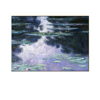 印象 克劳德·莫奈 Claude Monet《绽放的睡莲》70x50cm 1907 油画布 典雅黑铝合金框