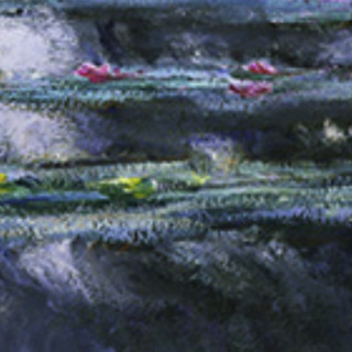 印象 克劳德·莫奈 Claude Monet《绽放的睡莲》70x50cm 1907 油画布 典雅黑铝合金框