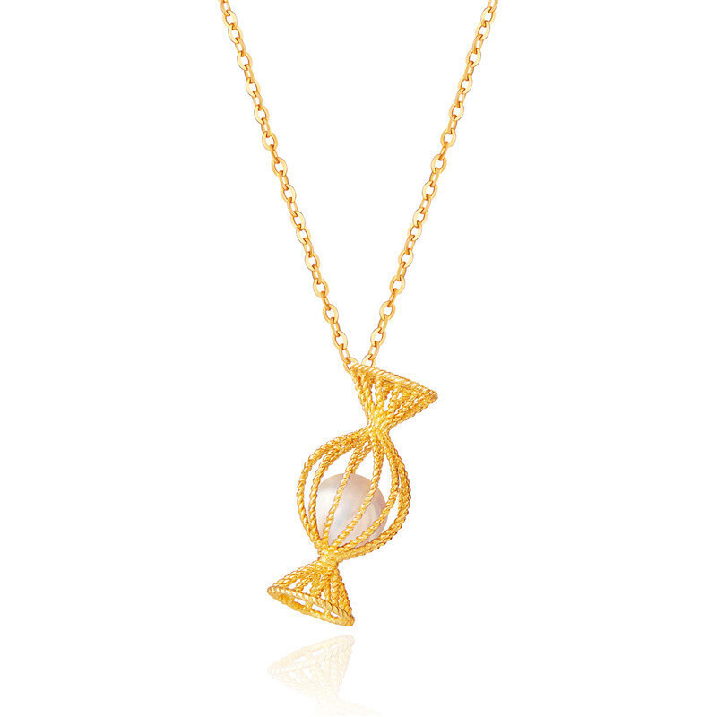 jewellery 潮宏基 花丝糖果系列 xqk33701879 糖果18k黄金珍珠项链