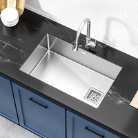 ARROW 箭牌卫浴 箭牌（ARROW）厨房水槽304不锈钢银色手工单槽水池洗碗池洗菜盆大单槽水槽厨房