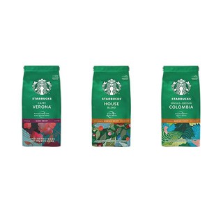 STARBUCKS 星巴克 咖啡粉组合装 3口味 200g*3袋（佛罗娜200g+袋哥伦比亚200g特选综合200g）