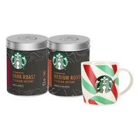 STARBUCKS 星巴克 速溶美式黑咖啡粉双口味2罐180g 0糖健身即冲法国进口可做80杯