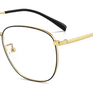 潮库 8870 黑金色钛合金眼镜框+1.61折射率 防蓝光镜片