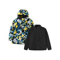 Balabala 巴拉巴拉 208421106116-00349 男童印花棉服两件套 绿黑色调 130cm