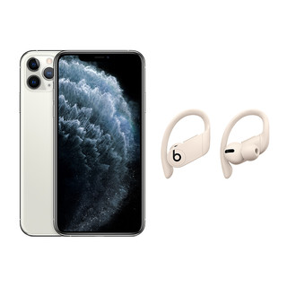 Apple 苹果 iPhone 11 Pro Max 4G手机 64GB 银色+Beats Powerbeats Pro 蓝牙耳机 白色