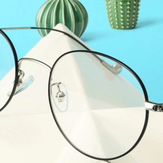 HAN 汉 HD4840 黑银色金属眼镜框+1.56折射率 非球面防蓝光镜片