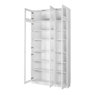 书柜实木自由组合书架带门简约现代书橱置物架玻璃门置物柜