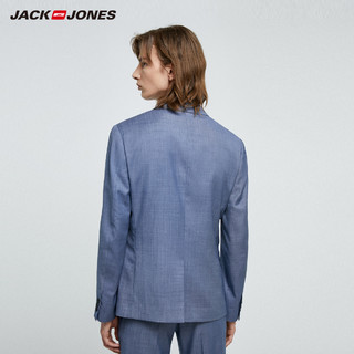 JackJones杰克琼斯outlets男羊毛西装领经典修身高档商务西服外套（170/92A/S、E40海军蓝）