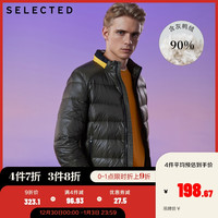 SELECTED思莱德休闲立领鸭绒拼色羽绒服外套S|419412564(170/92A/S、午夜蓝MID NIGHT BLUE)