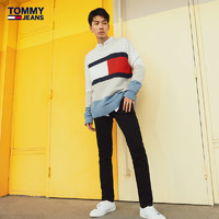 TOMMY JEANS男女同款时尚纯色绣标微弹修身牛仔裤DM0DM08496（32、黑色1BZ）