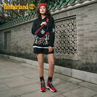 Timberland添柏岚女款连帽中长款卫衣连衣裙|A247B(M、A247B001/黑色)