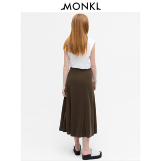 MONKI2021春夏新款 简约鱼尾裙深棕色摆裙宽松半身裙女 0814039