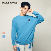 JackJones杰克琼斯outlets落肩袖圆领卫衣情侣秋男宽松潮流笑脸（180/100A/L、C15亮粉色）