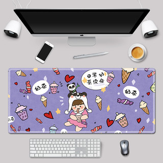 鼠标垫超大女生ins风加厚卡通护腕游戏大号电脑桌动漫创意小号垫（800x300mm、款式15）