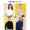 Cache Cache针织衫女款韩版高领打底衫长袖白色毛衣