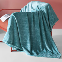  罗莱生活 LUOLAI 家纺 抗菌科技绒毯 绿色 150*200cm