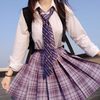 啦啦酱 JK制服 葡萄汽水 百褶格裙 紫色 42cm