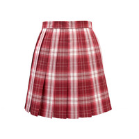 国王与夜莺 财神 JK制服 女士格裙 红色 45cm M