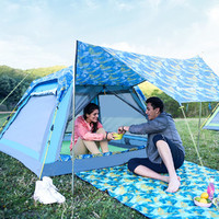 康尔健野 全自动速开帐篷3-4人户外露营公园沙滩防晒透气便携式野餐帐篷