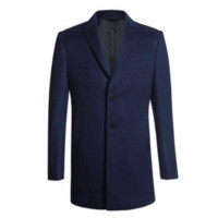 VICUTU 威可多 男士中长款羊毛呢大衣 VRS99341502 蓝色 175/92A