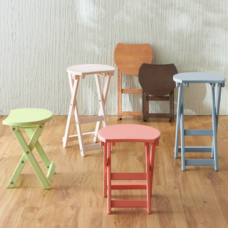 实木折叠凳子省空间家用折叠小板凳马扎便携折叠椅子厨房高餐椅（原木色-大号）