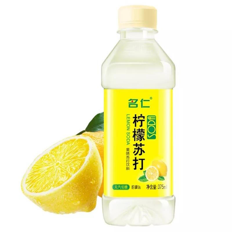 88VIP：mingren 名仁 柠檬苏打水碱性水饮料食品饮品矿泉纯净水柠檬水375ml×6瓶
