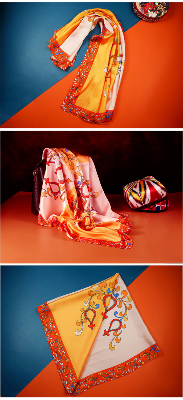 新疆博物馆 艾德莱斯春夏仿真丝丝巾 70cmx70cm 参与文创礼物