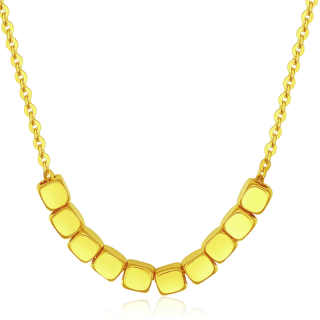 chow tai seng 周大生 k0pc0197 方块18k黄金项链 44cm 1.5g