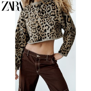 ZARA  女装 动物纹提花毛衣针织衫 02142234330