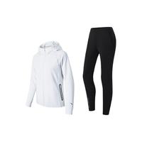 ANTA 安踏 女子运动套装 962137730-1 雪花白/基础黑 M